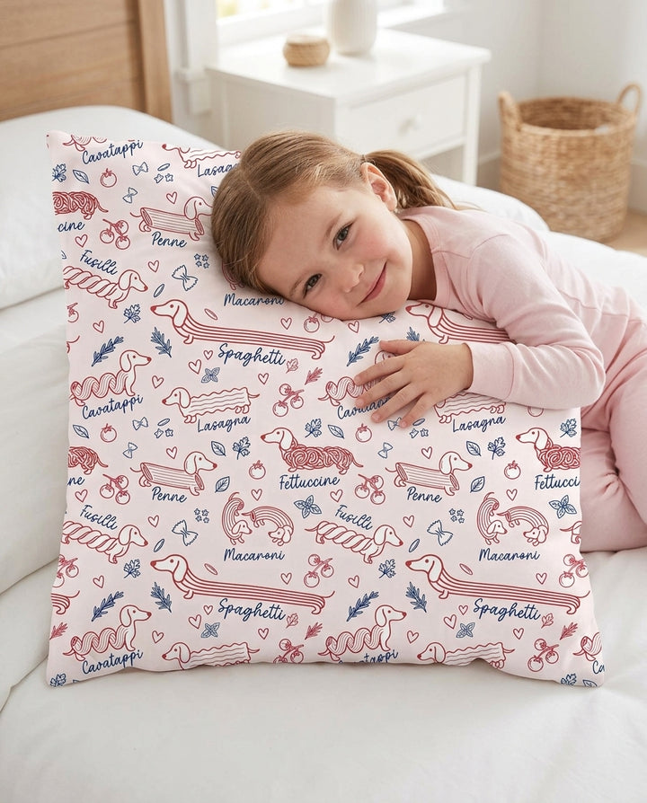 Funny Dachshund Pasta Pups Bamboo Pillow Case