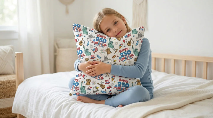 Happy 250 America I love USA Bamboo Pillow Case