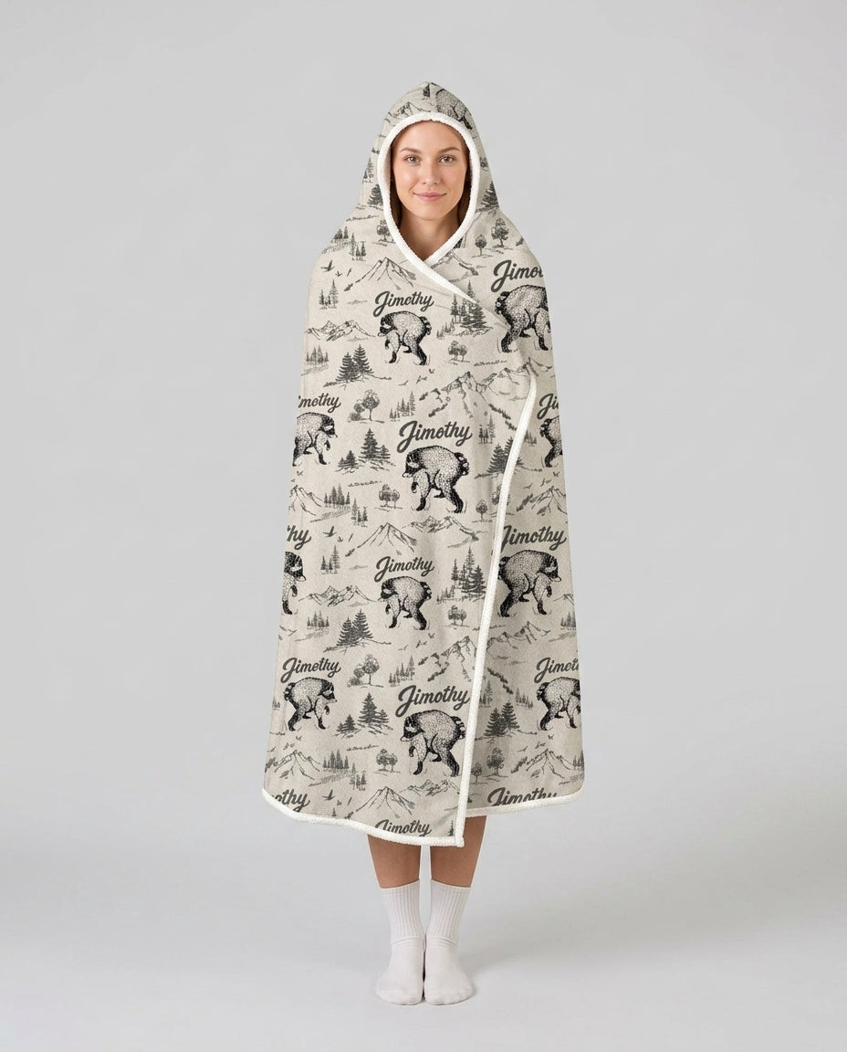 Manta con capucha de bambú para llevar modelo Template