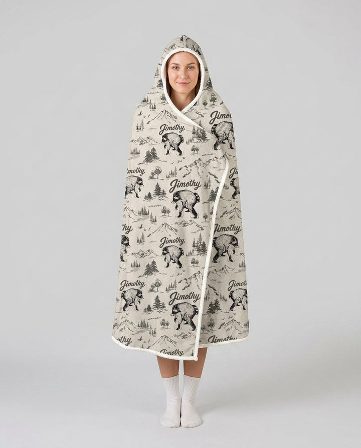 Manta con capucha de bambú para llevar modelo Template