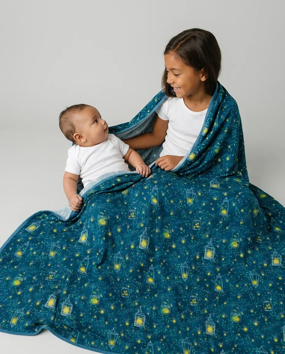 Firefly Evening Forest Bamboo Blanket