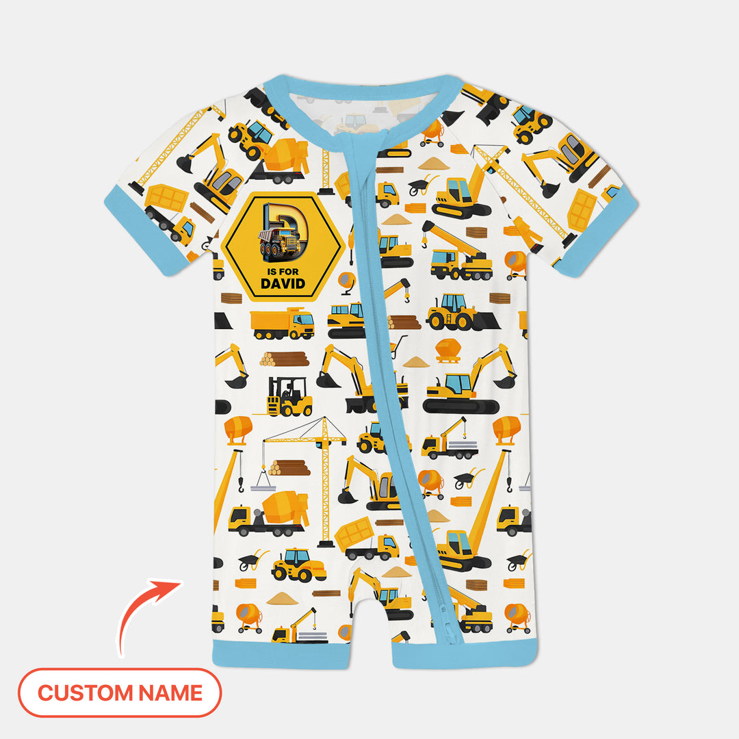 Custom Name Construction Initials Shorty Zippy