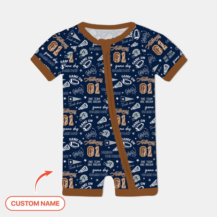 Custom Name Football Game Day Shorty Zippy
