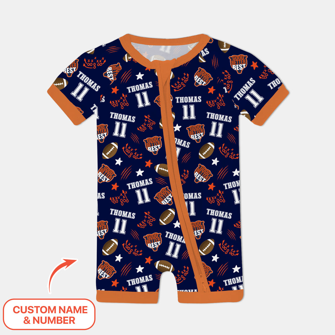 Custom Name Football Good Better Best Shorty Zippy