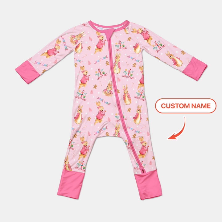 Custom 1st Christmas Rabbit Convertible Zippy