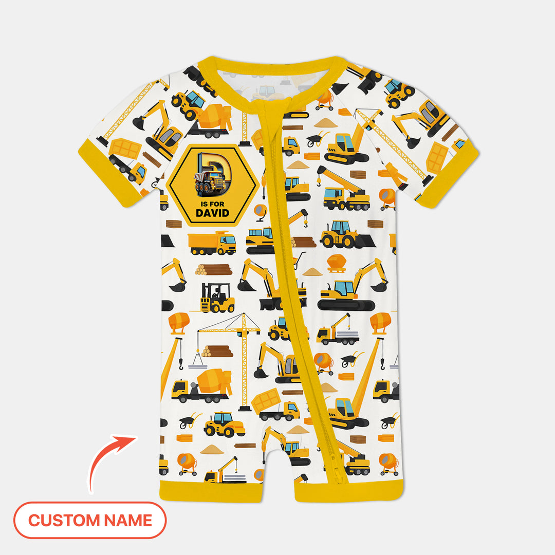 Custom Name Construction Initials Shorty Zippy