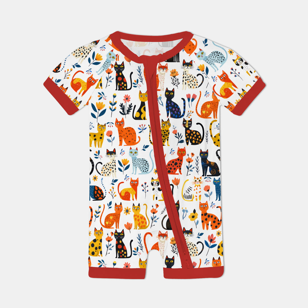 Whimsy Woodland Cats Shorty Zippy