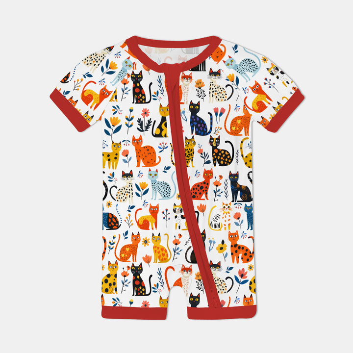 Whimsy Woodland Cats Shorty Zippy