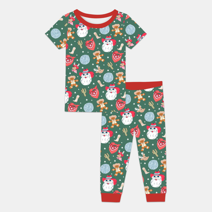 Lovely Western Christmas Boy Two Piece Short Sleeve Pajama Set