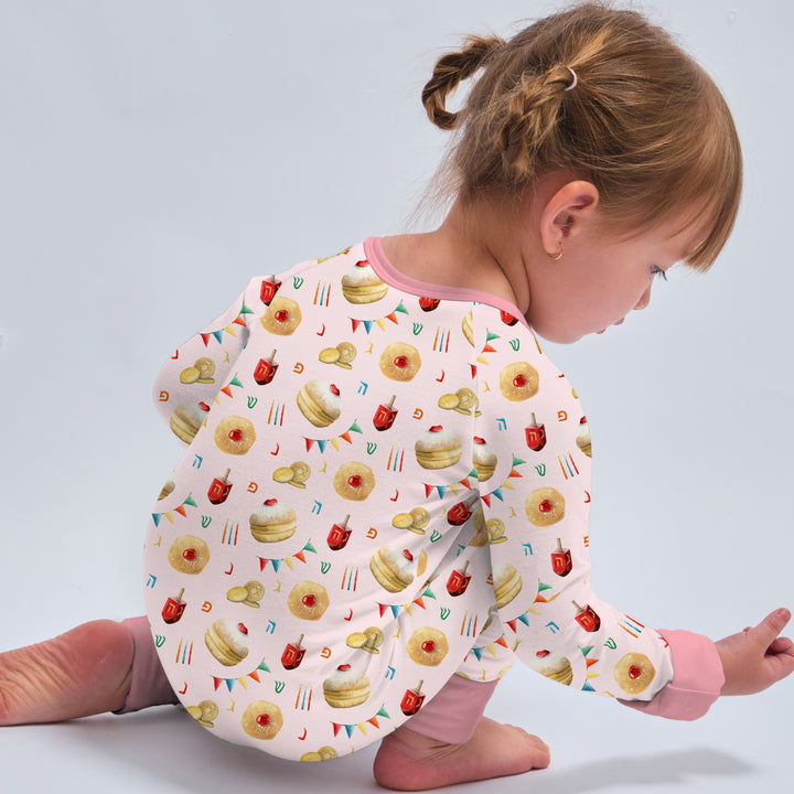 Hanukkah Donuts Convertible Zippy , Hanukkah Donuts Convertible Zippy - 0-3M / Blue