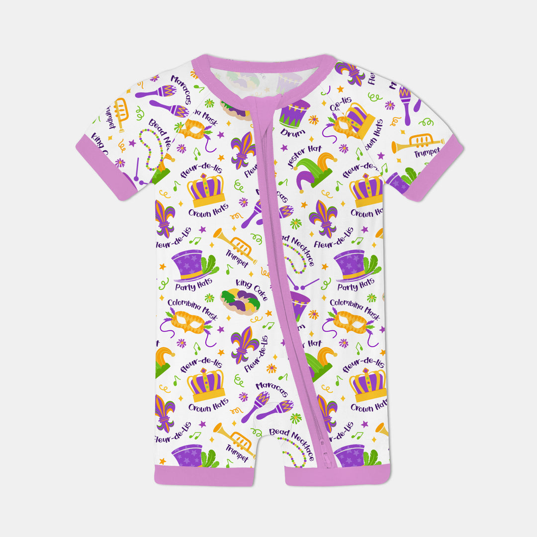 Mardi Gras Family Matching Shorty Zippy