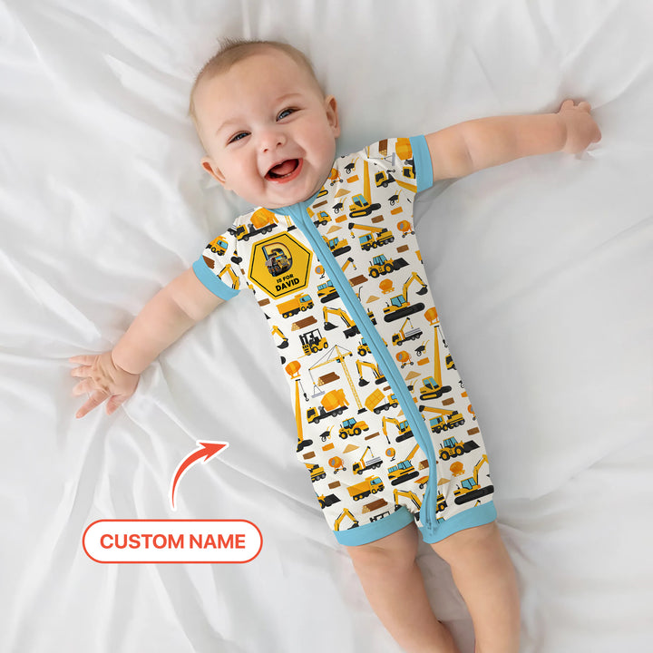 Custom Name Construction Initials Shorty Zippy