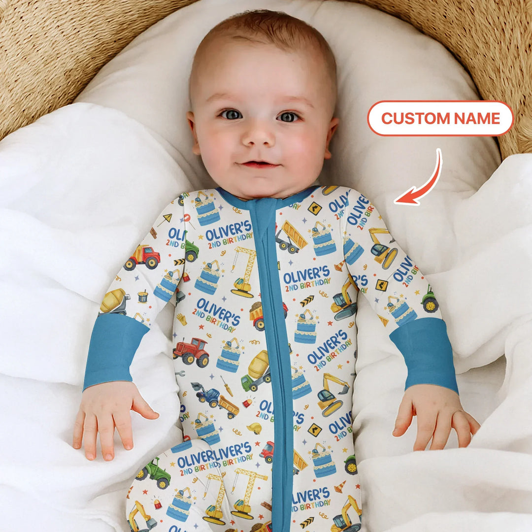 Custom Name Little Builder's Birthday Convertible Zippy
