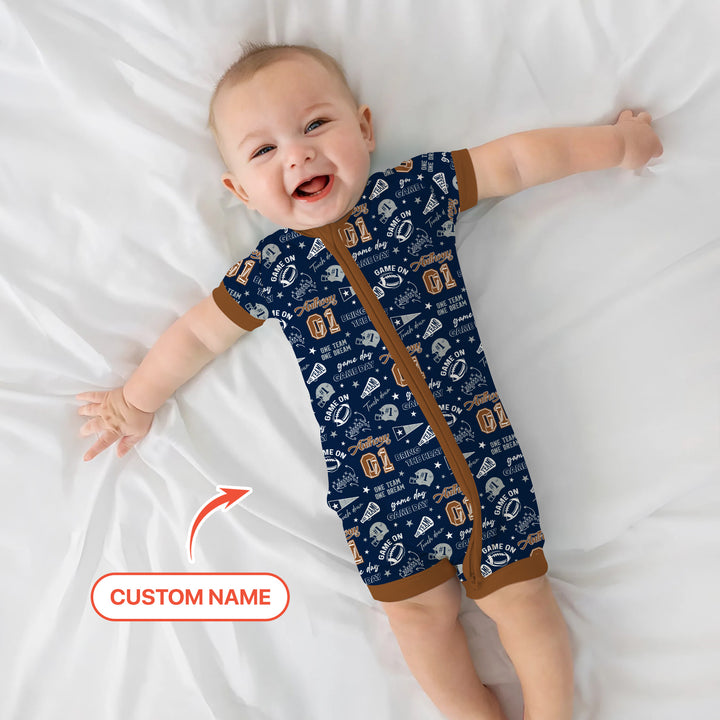 Custom Name Football Game Day Shorty Zippy