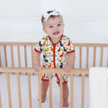 Pijama corto de bambú Whimsy Woodland Cats con cremallera