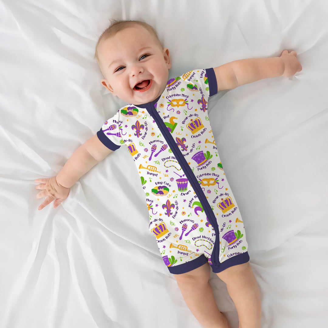 Mardi Gras Family Matching Shorty Zippy