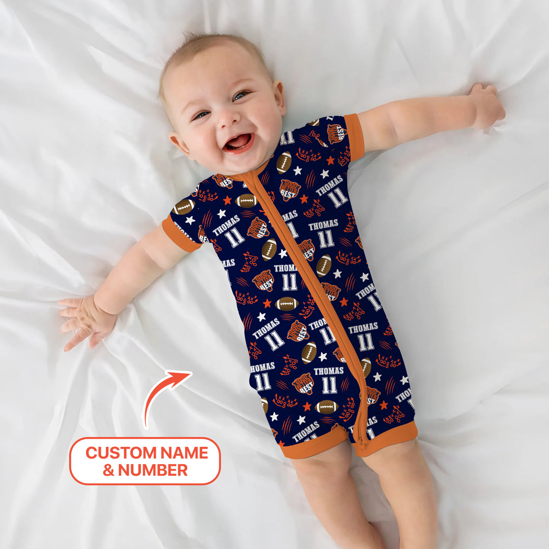 Custom Name Football Good Better Best Shorty Zippy