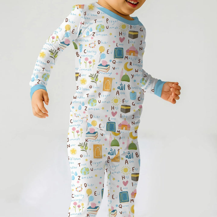 Islamic Alphabet Two Piece Long Sleeve Pajama Set