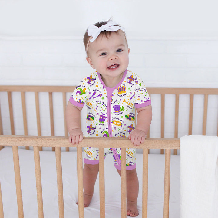 Mardi Gras Family Matching Shorty Zippy