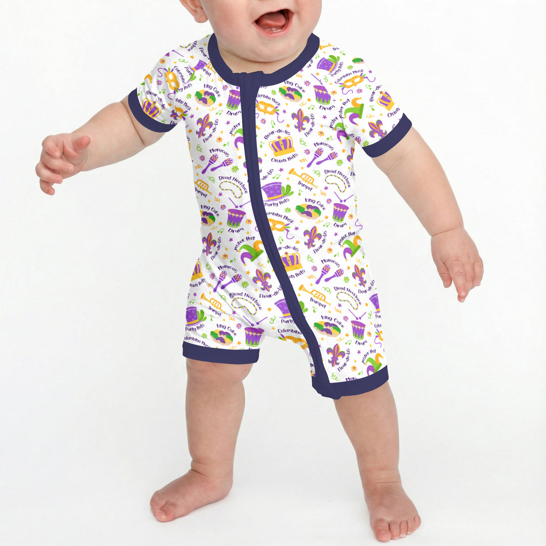 Mardi Gras Family Matching Shorty Zippy