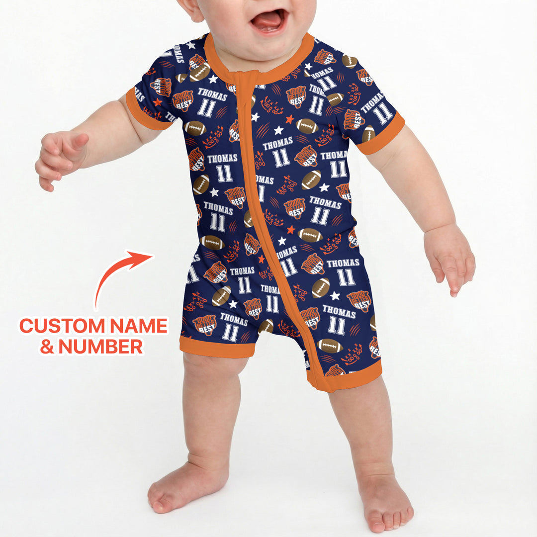 Custom Name Football Good Better Best Shorty Zippy