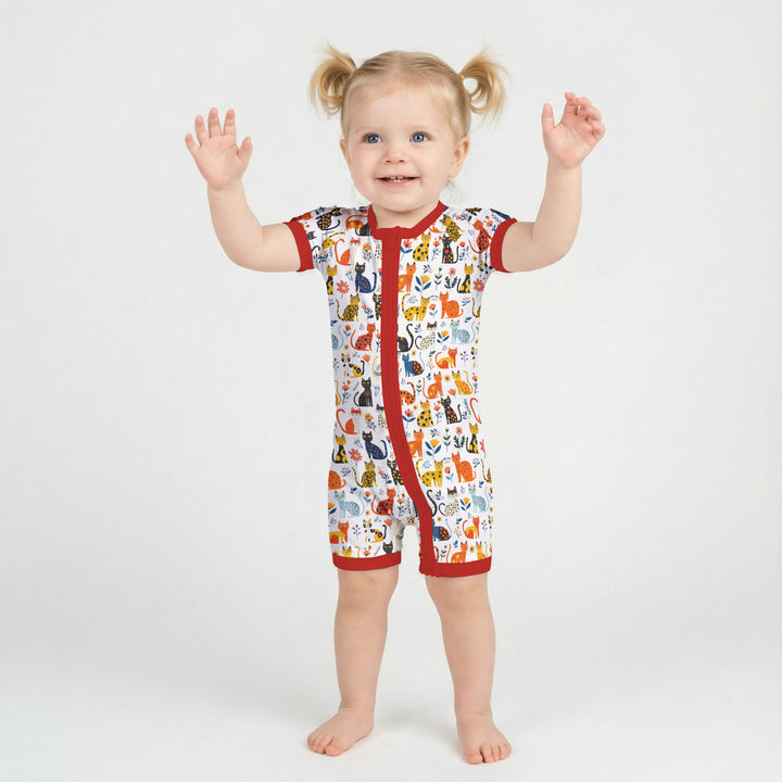 Whimsy Woodland Cats Shorty Zippy