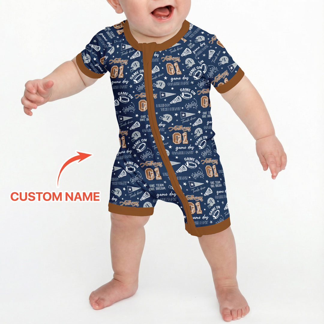 Custom Name Football Game Day Shorty Zippy