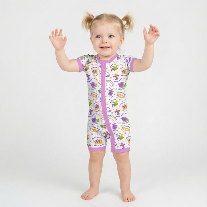 Mardi Gras Family Matching Shorty Zippy