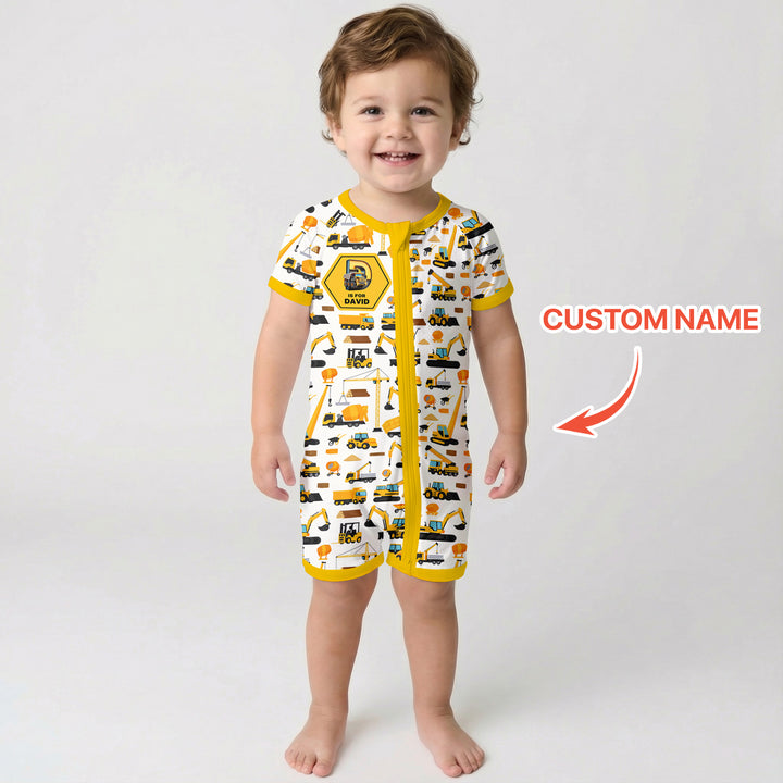 Custom Name Construction Initials Shorty Zippy