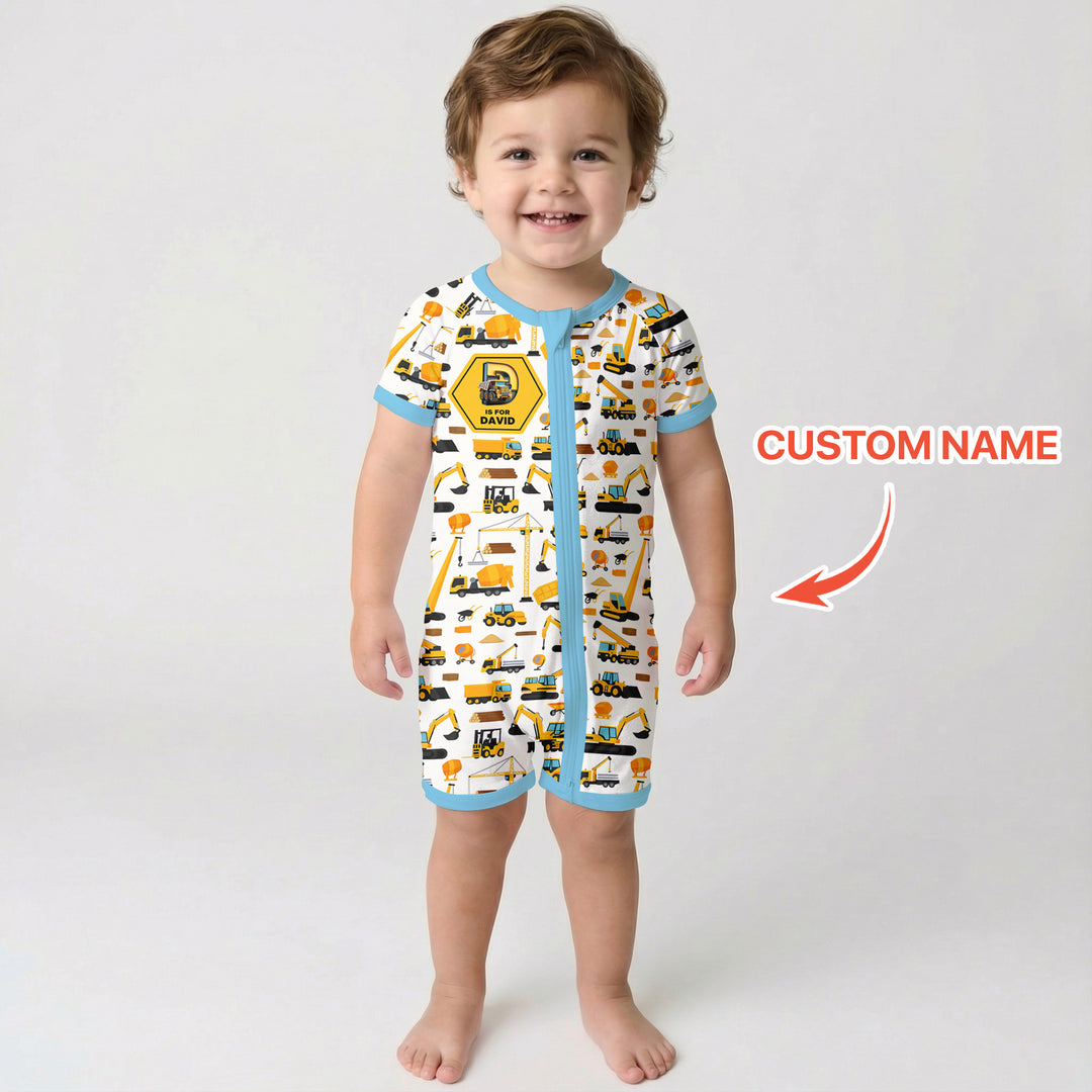 Custom Name Construction Initials Shorty Zippy