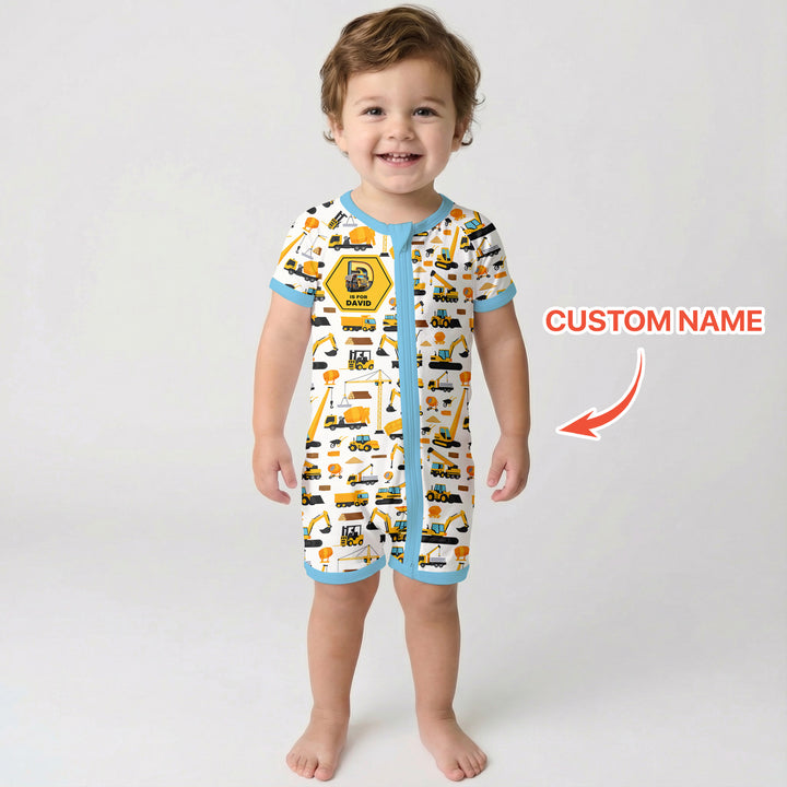 Custom Name Construction Initials Shorty Zippy