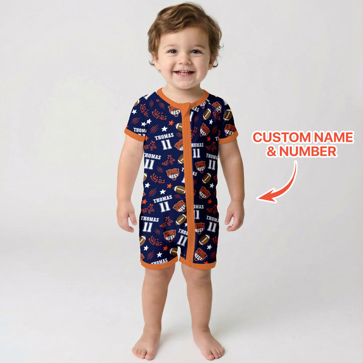 Custom Name Football Good Better Best Shorty Zippy