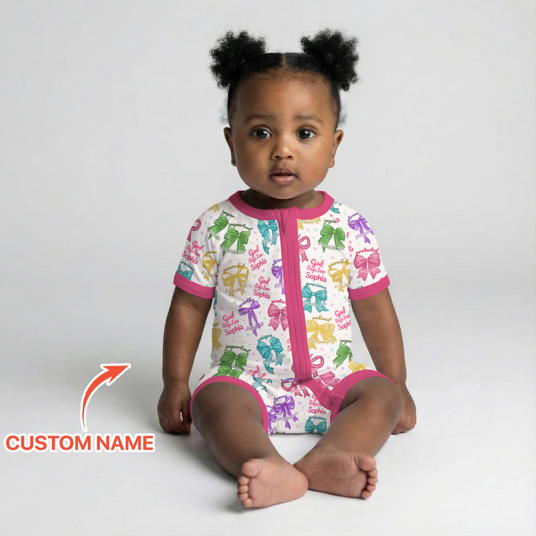 God Says I Am Bow Blessings Custom Name Shorty Zippy