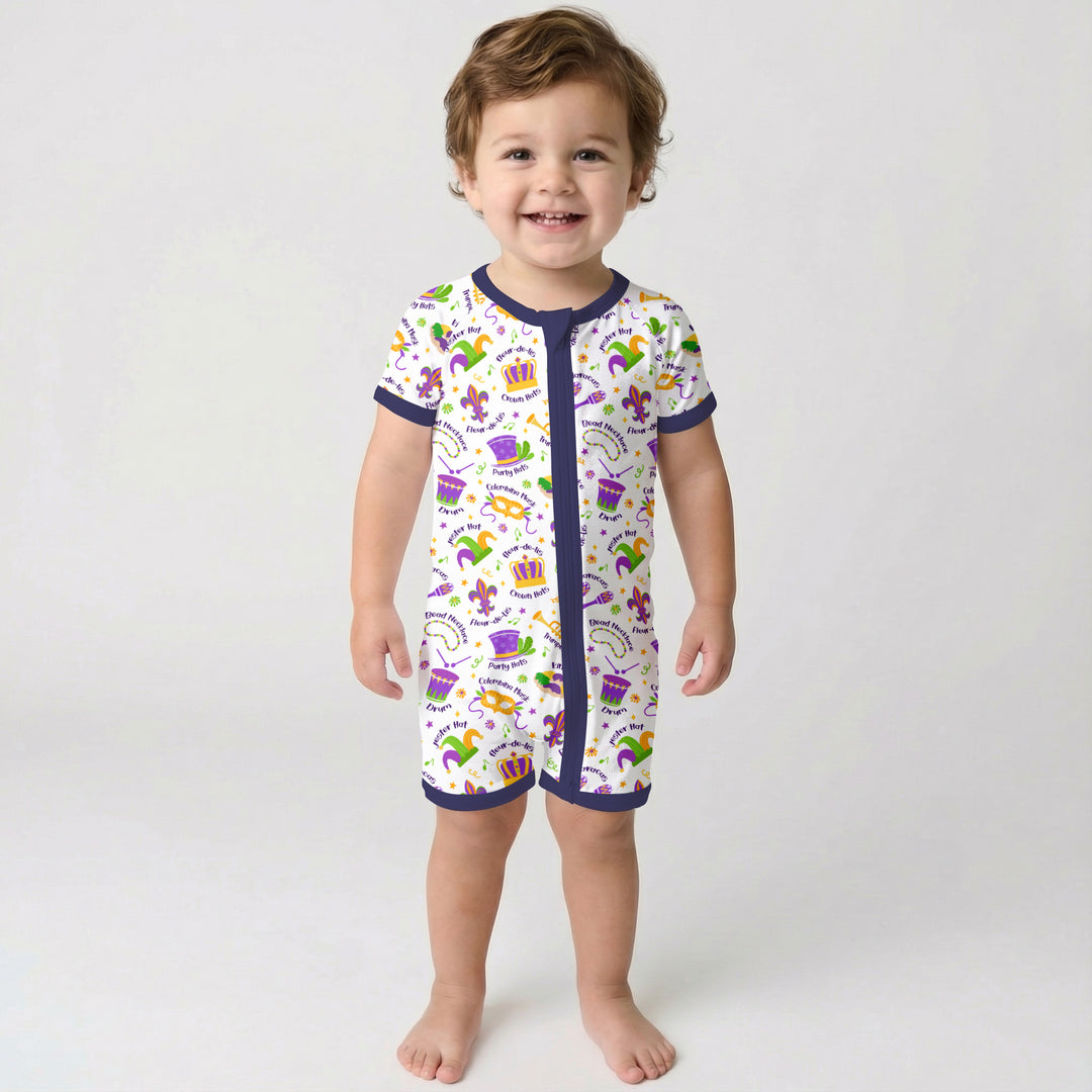 Mardi Gras Family Matching Shorty Zippy