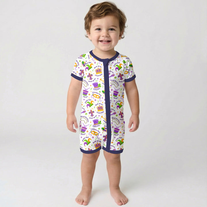 Mardi Gras Family Matching Shorty Zippy