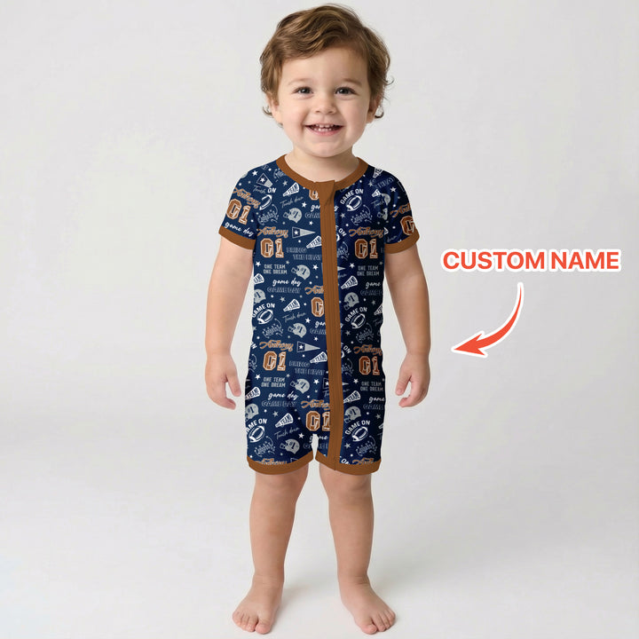 Custom Name Football Game Day Shorty Zippy