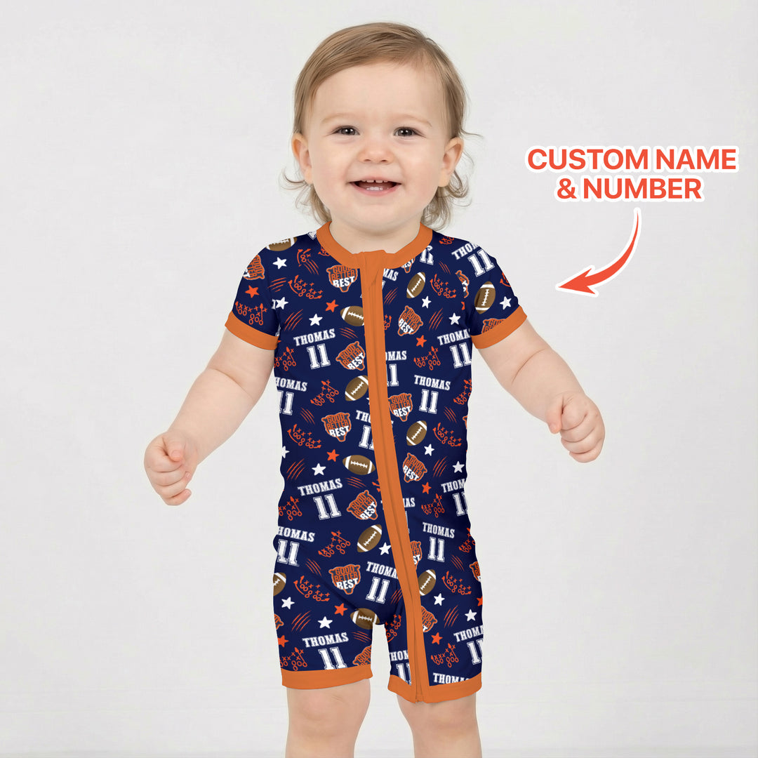 Custom Name Football Good Better Best Shorty Zippy