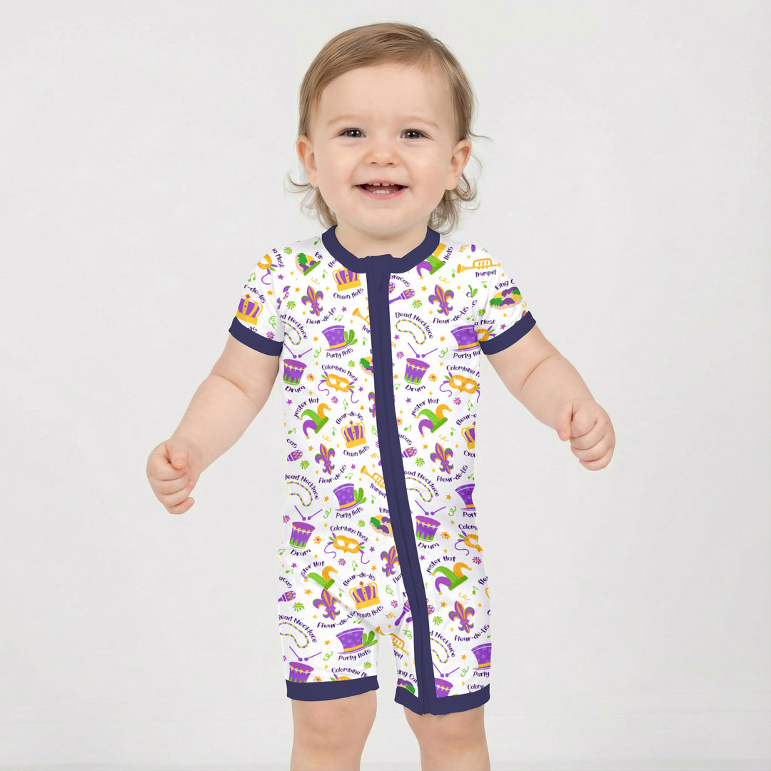 Mardi Gras Family Matching Shorty Zippy