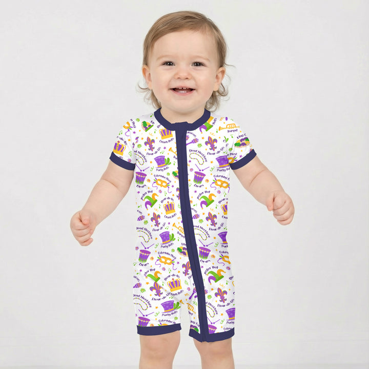 Mardi Gras Family Matching Shorty Zippy
