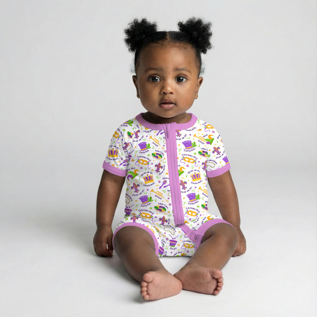 Mardi Gras Family Matching Shorty Zippy