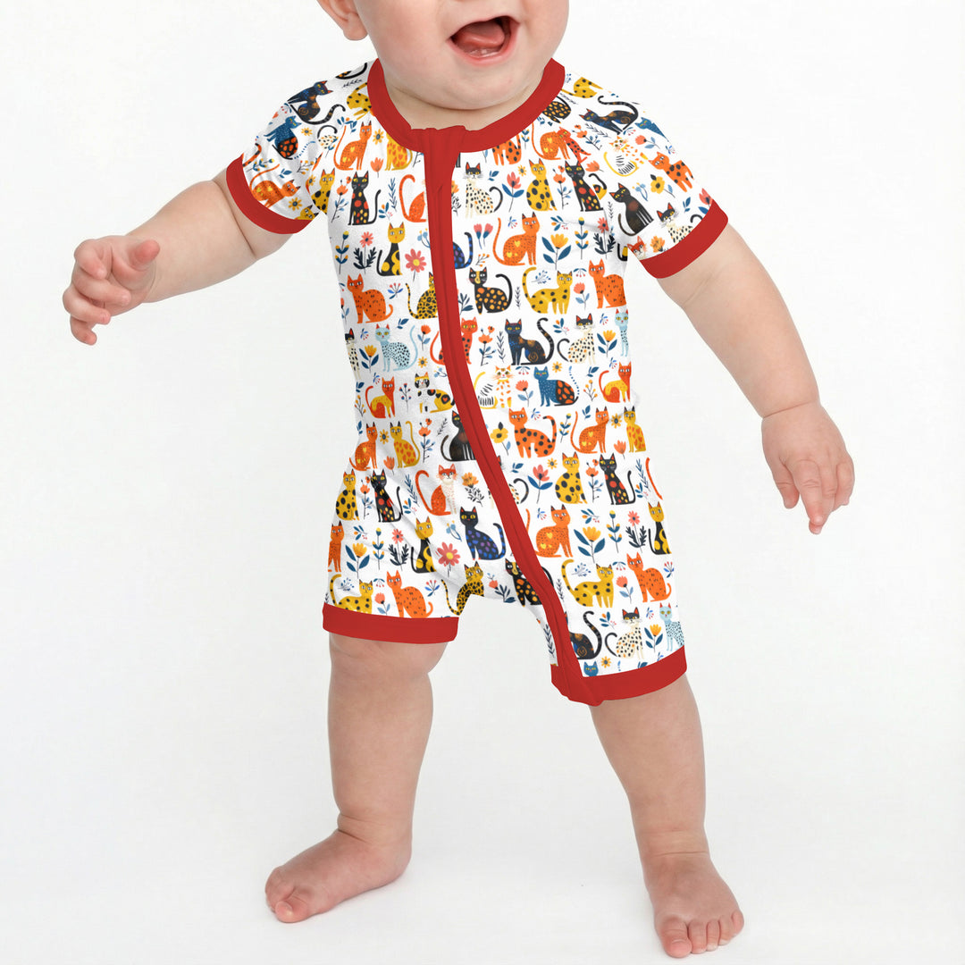 Whimsy Woodland Cats Shorty Zippy