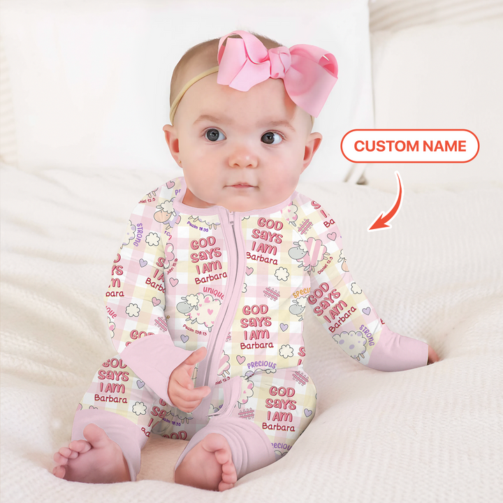 Little Lamb God Says I Am Custom Name Convertible Zippy