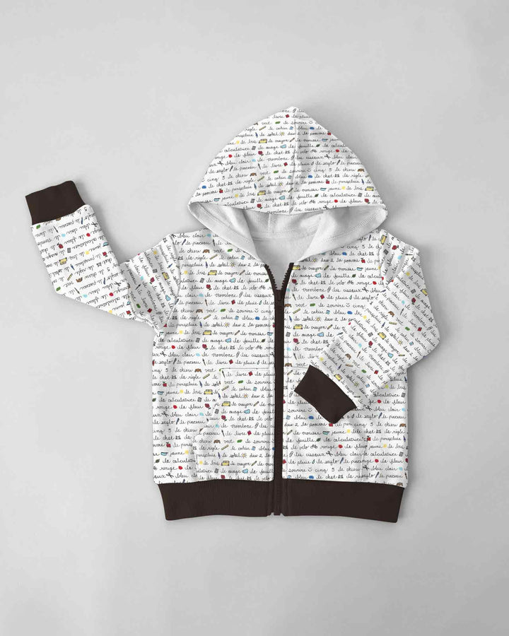 French Classroom Notes Bamboo Zip Hoodie