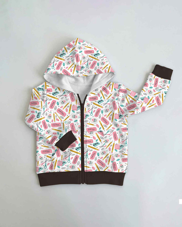 Pink Power School Supplies Bamboo Zip Hoodie
