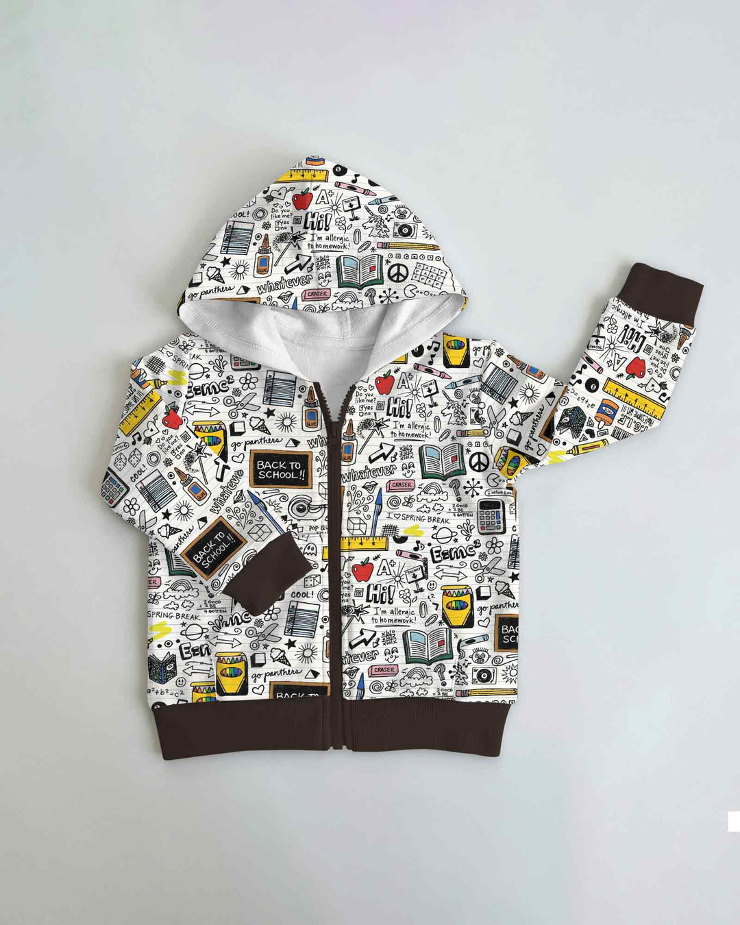 School Days Doodles Bamboo Zip Hoodie