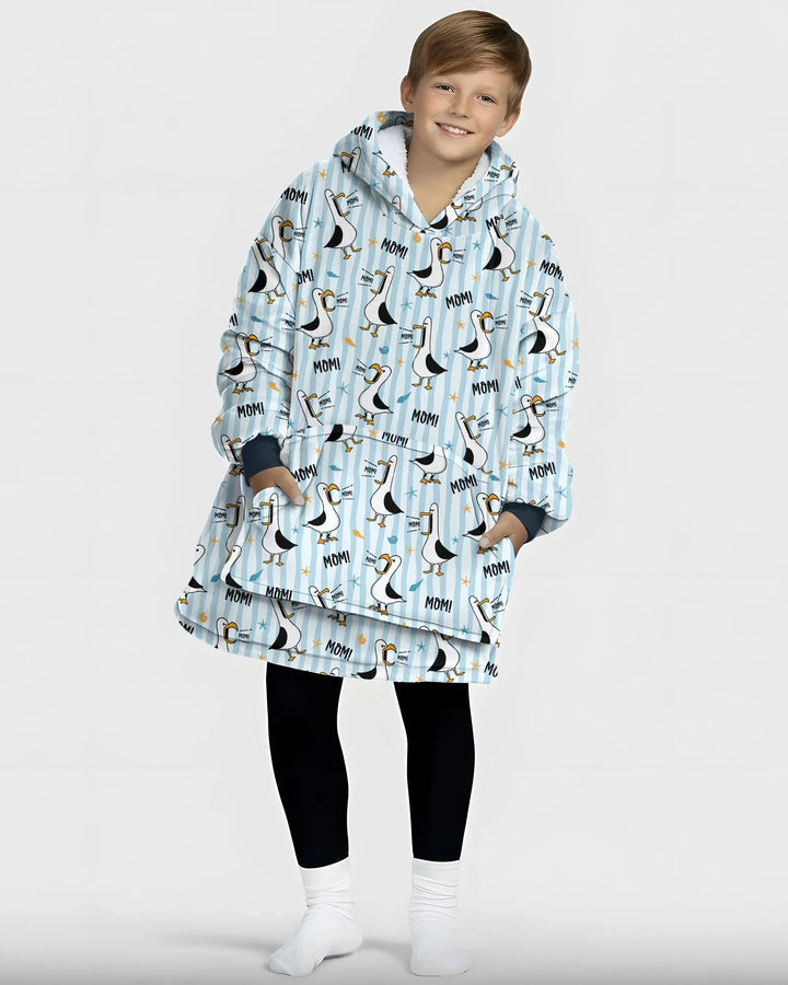 Seagull mom Mom MOM Wearable Bamboo Blanket Hoodie