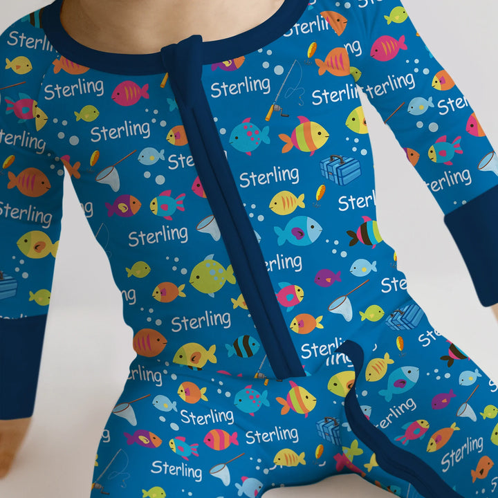 Little Fisher’s Adventure Custom Name Convertible Zippy , Little Fisher’s Adventure Custom Name Convertible Zippy - 0-3M