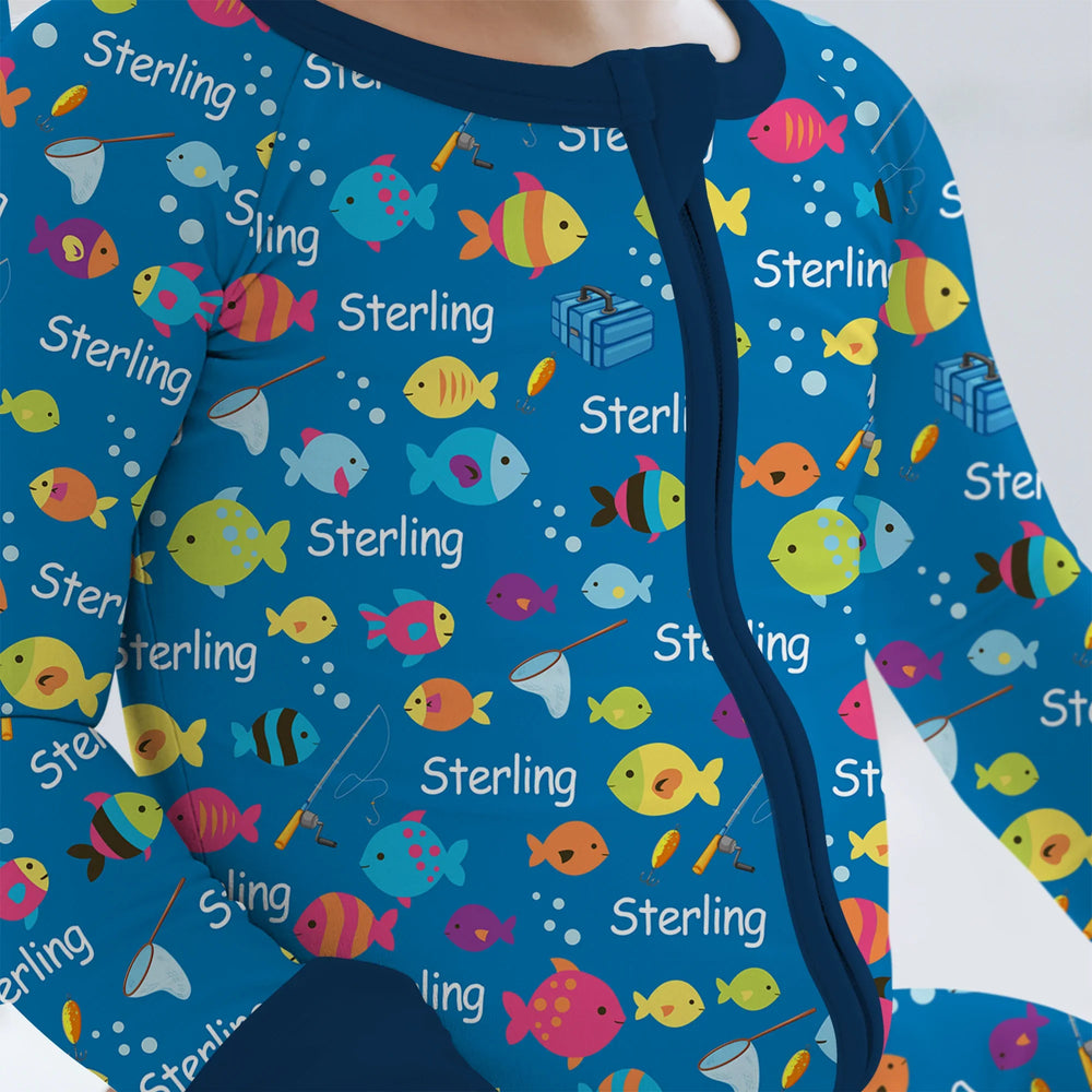 Little Fisher’s Adventure Custom Name Convertible Zippy , Little Fisher’s Adventure Custom Name Convertible Zippy - 0-3M
