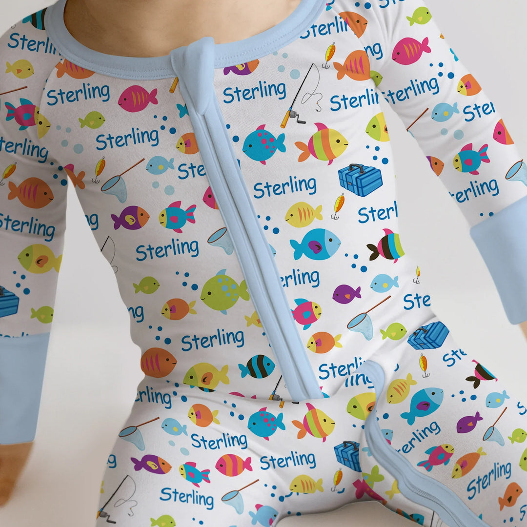 Little Fisher’s Adventure Custom Name Convertible Zippy , Little Fisher’s Adventure Custom Name Convertible Zippy - 0-3M