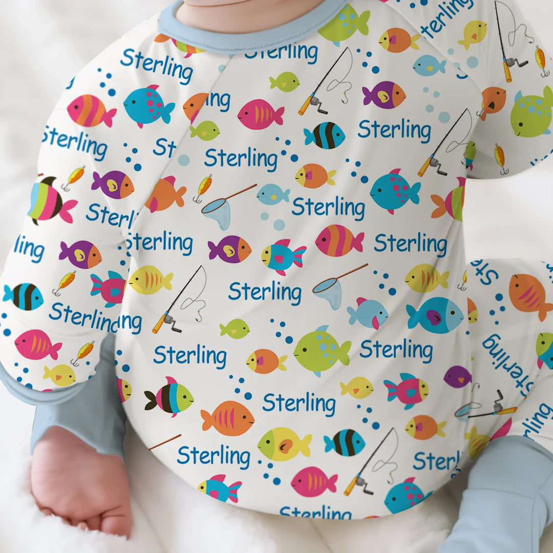 Little Fisher’s Adventure Custom Name Convertible Zippy , Little Fisher’s Adventure Custom Name Convertible Zippy - 0-3M